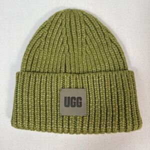 UGG AUSTRALIA CHUNKY RIB WOOL BLEND BEANIE - Khaki Green  - OS - ECU